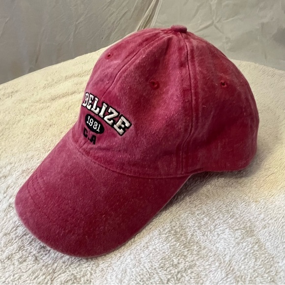 Lucky 7 for Travel Belize 1981 C.A. Pink Adjustable Cotton Ball Cap - Picture 11 of 15
